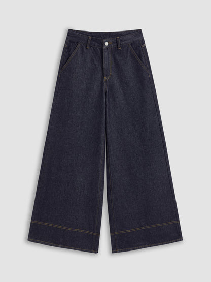 Cider Denim Low Rise Solid Pocket Baggy Jeans