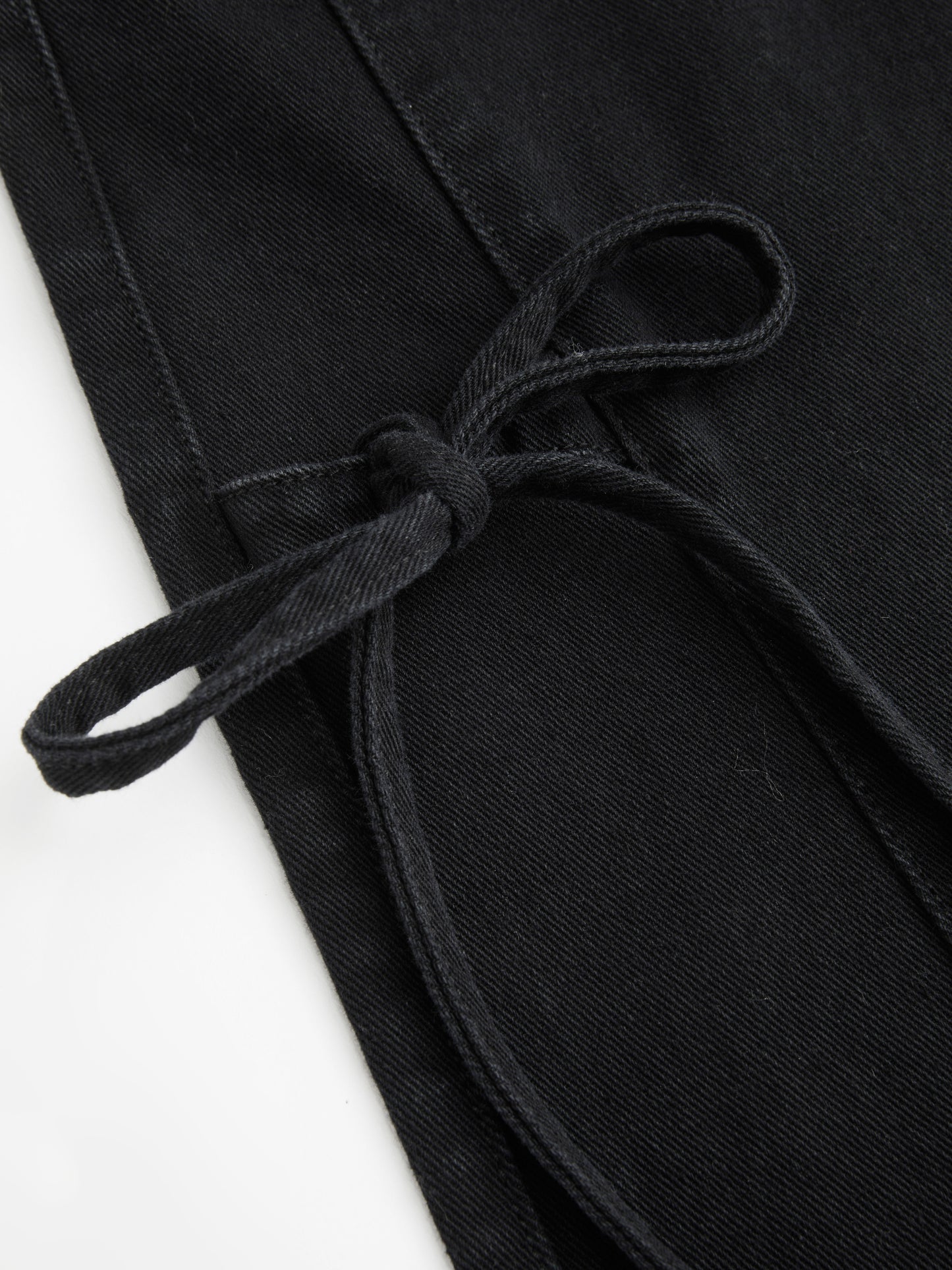 Denim Low Rise Bowknot Wide Leg Jeans