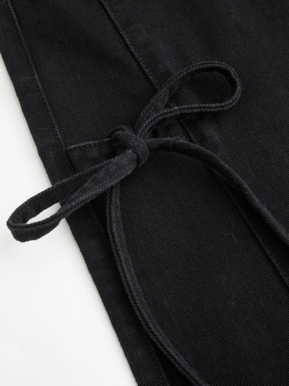 Denim Low Rise Bowknot Wide Leg Jeans