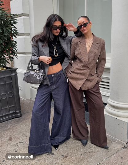 Cider Denim Low Rise Solid Pocket Baggy Jeans