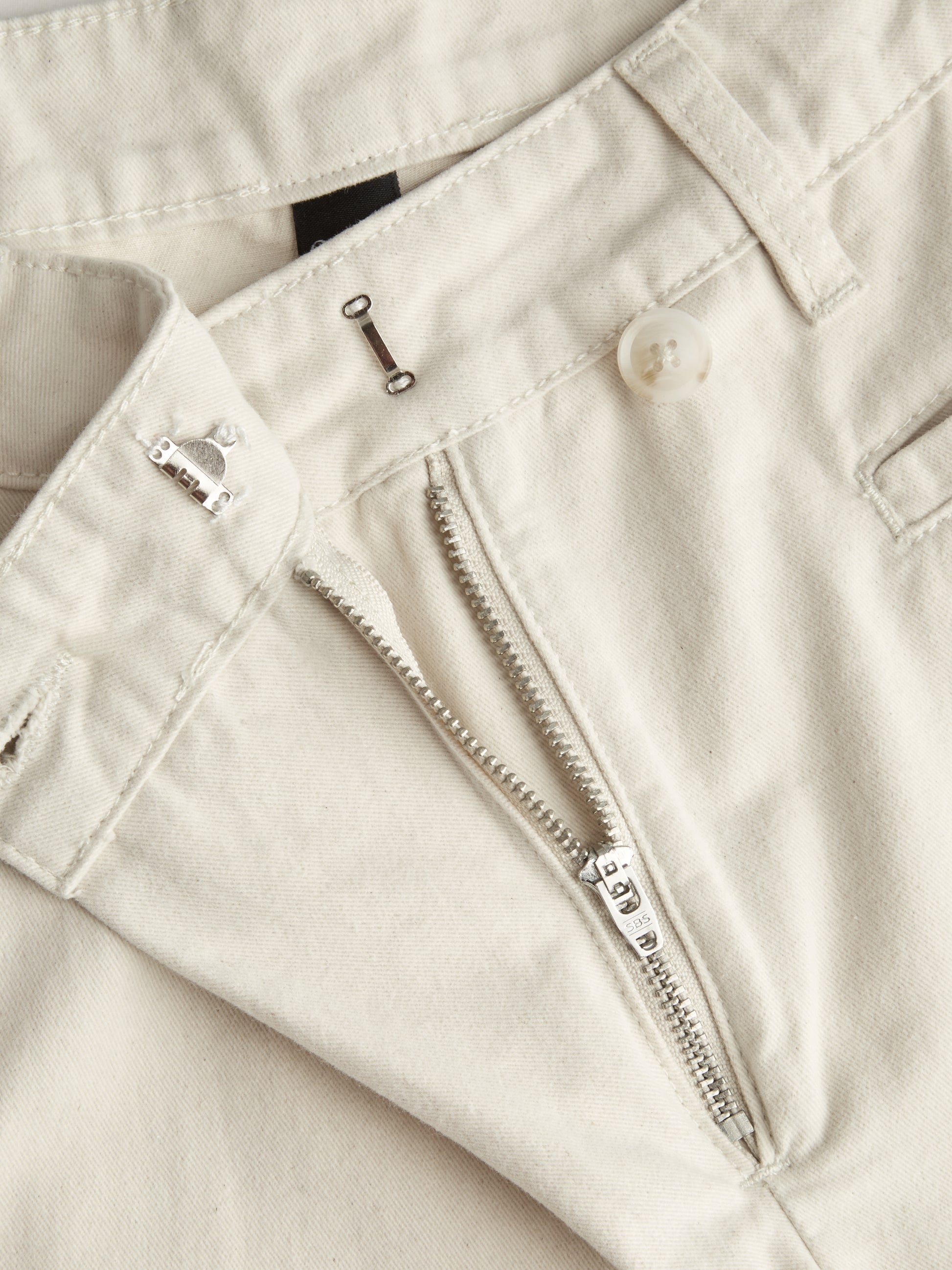 Cider Denim Mid Rise Asymmetrical Button Wide Leg Jeans