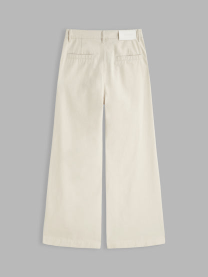 Cider Denim Mid Rise Asymmetrical Button Wide Leg Jeans