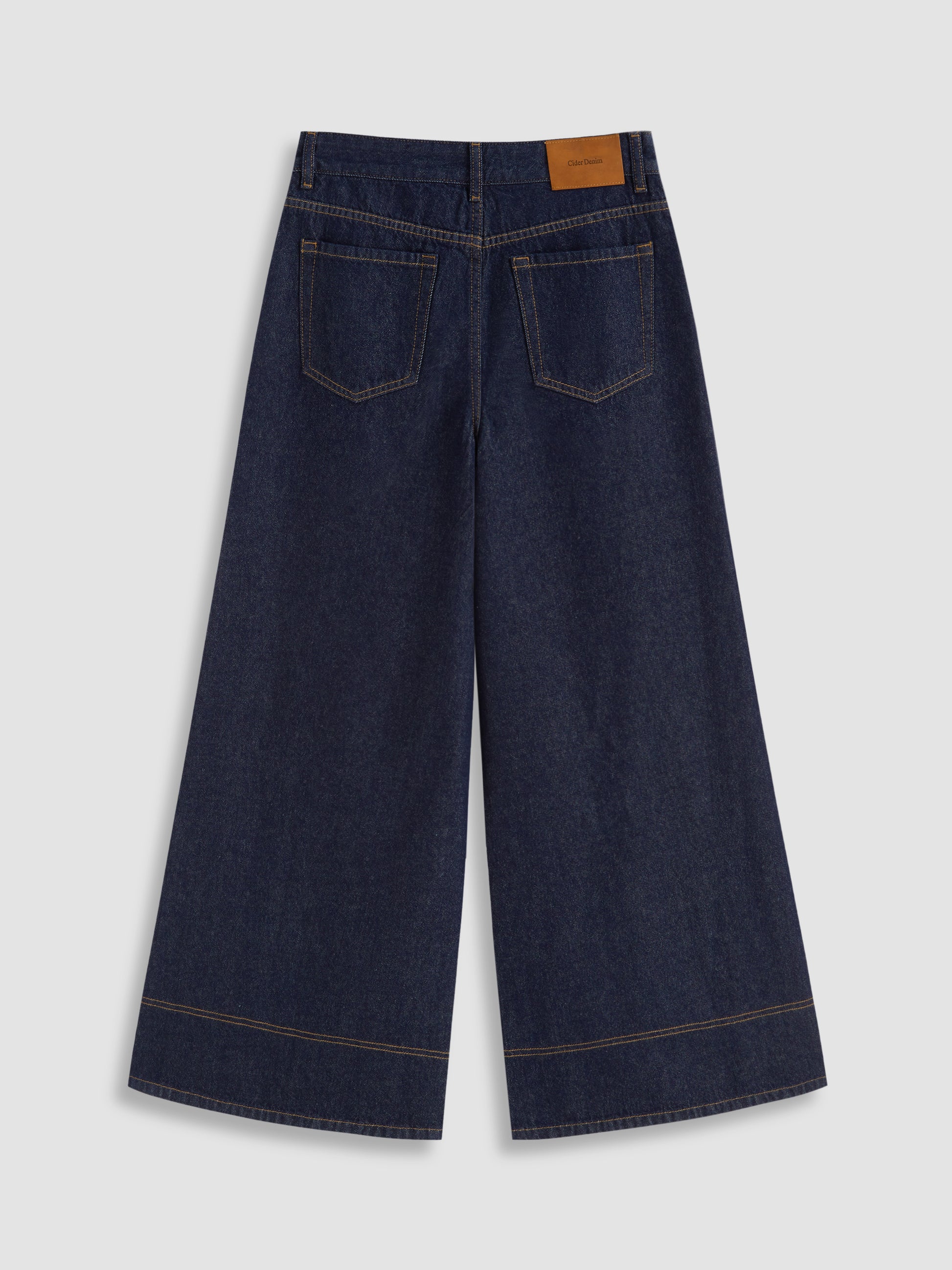 Petite Cider Denim Low Rise Wide Leg Jeans