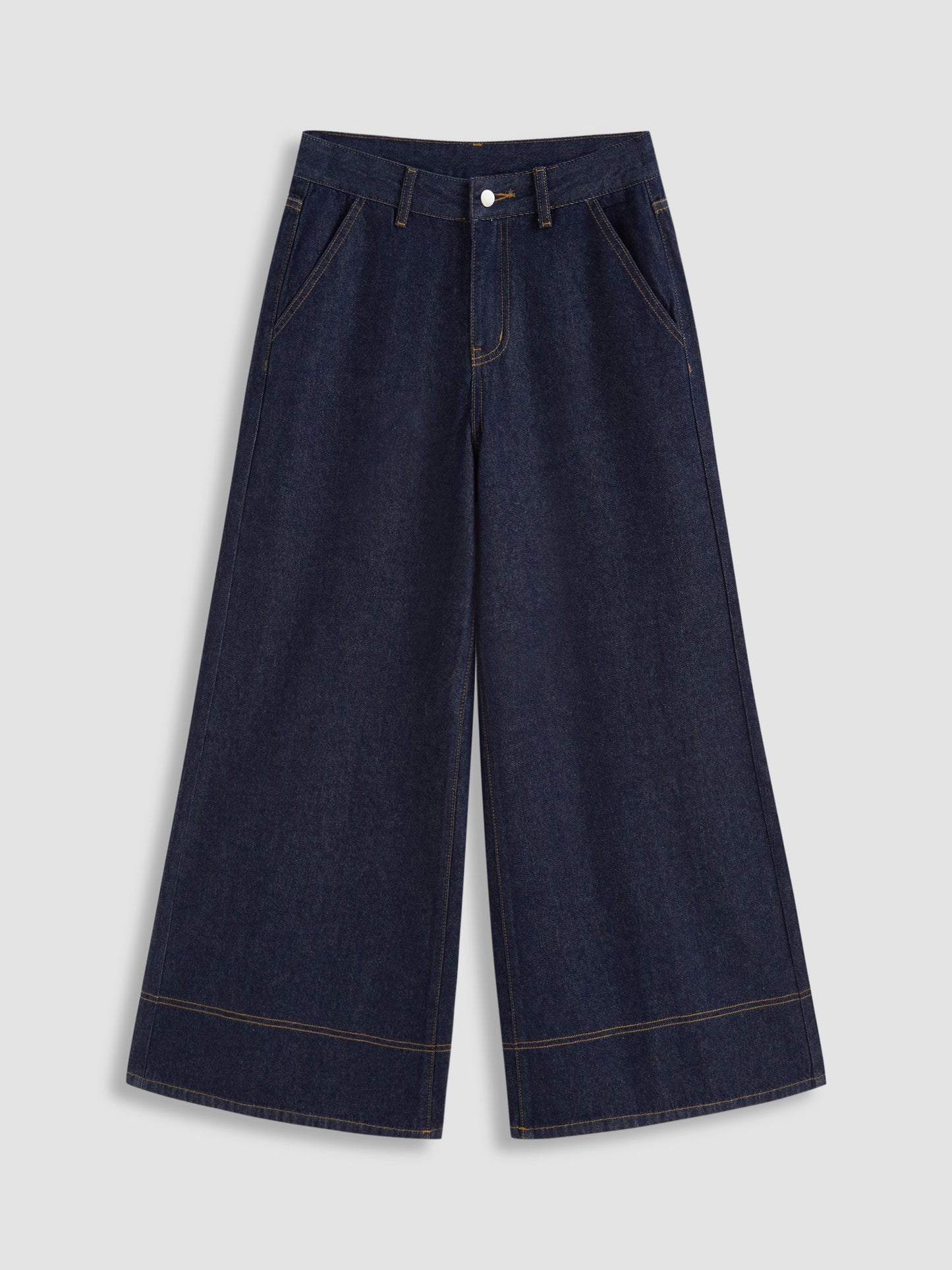 Petite Cider Denim Low Rise Wide Leg Jeans