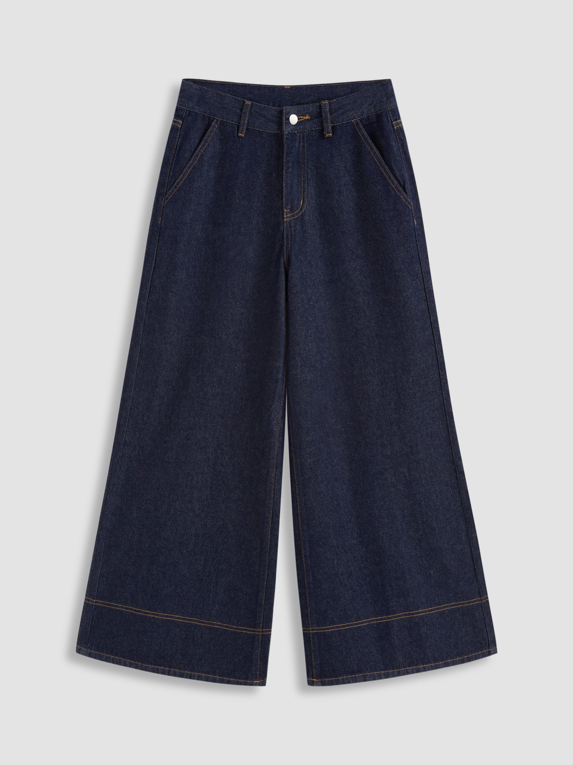 Petite Cider Denim Low Rise Wide Leg Jeans