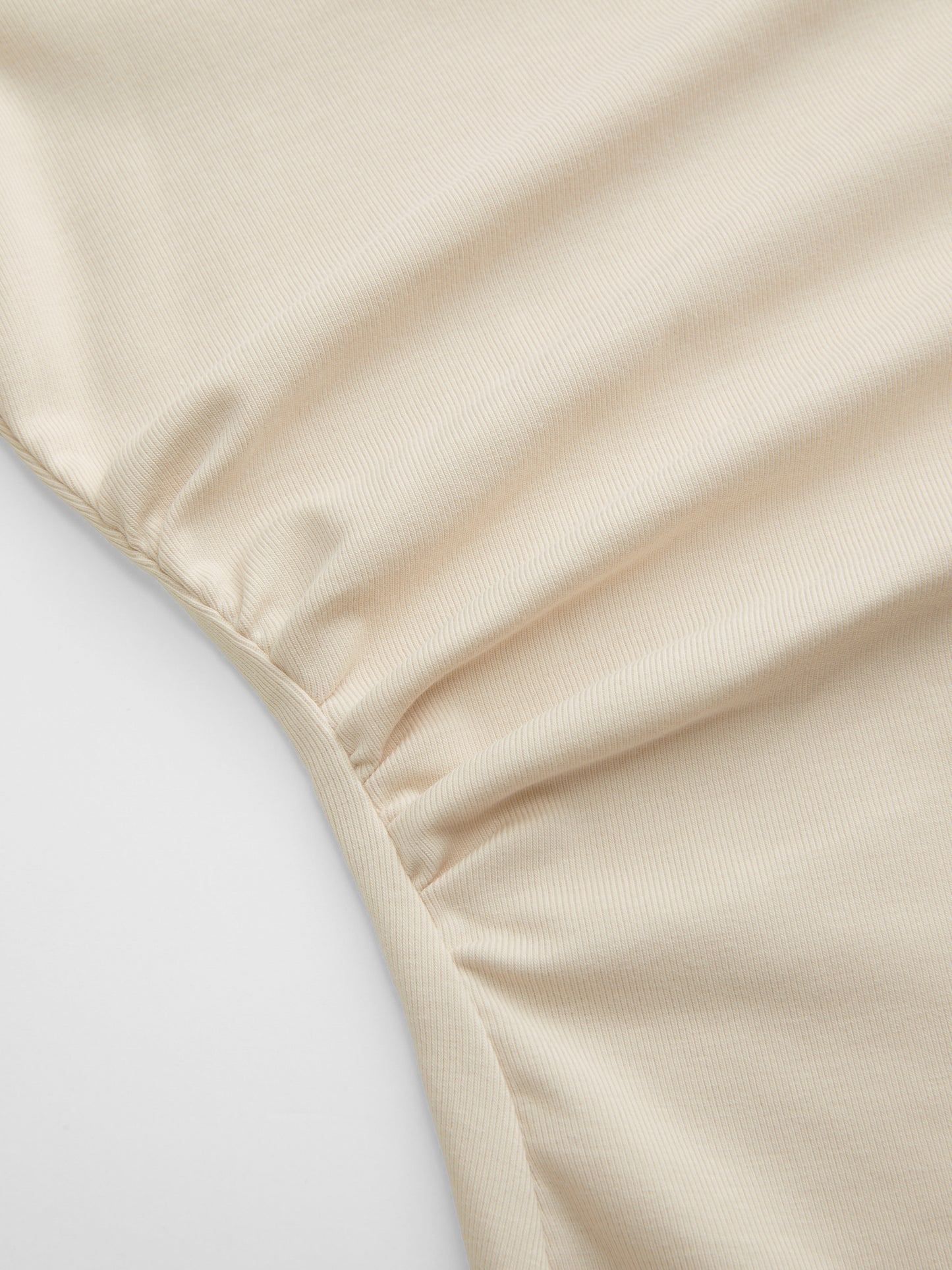 Cotton-blend High Neck Long Sleeve Ruched Midi Dress