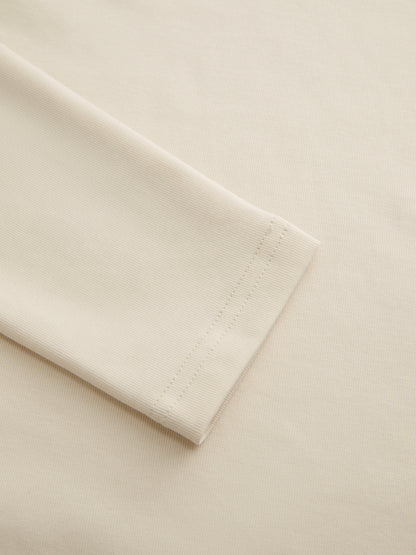 Cotton-blend High Neck Long Sleeve Ruched Midi Dress