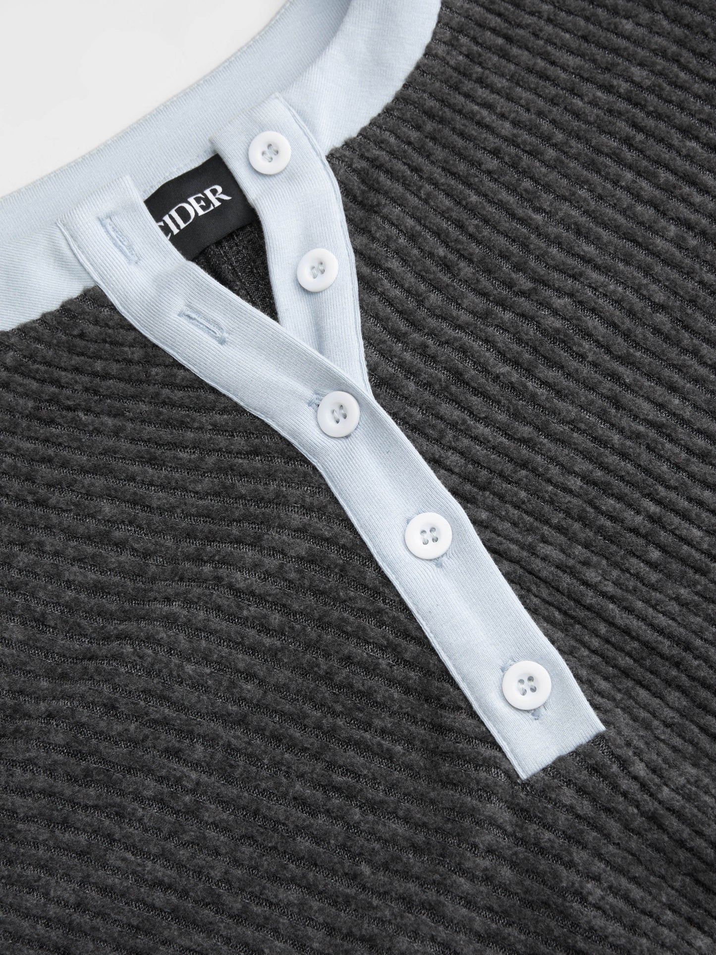 Textured Round Neck Long Sleeve Contrasting Binding Maxi Dress