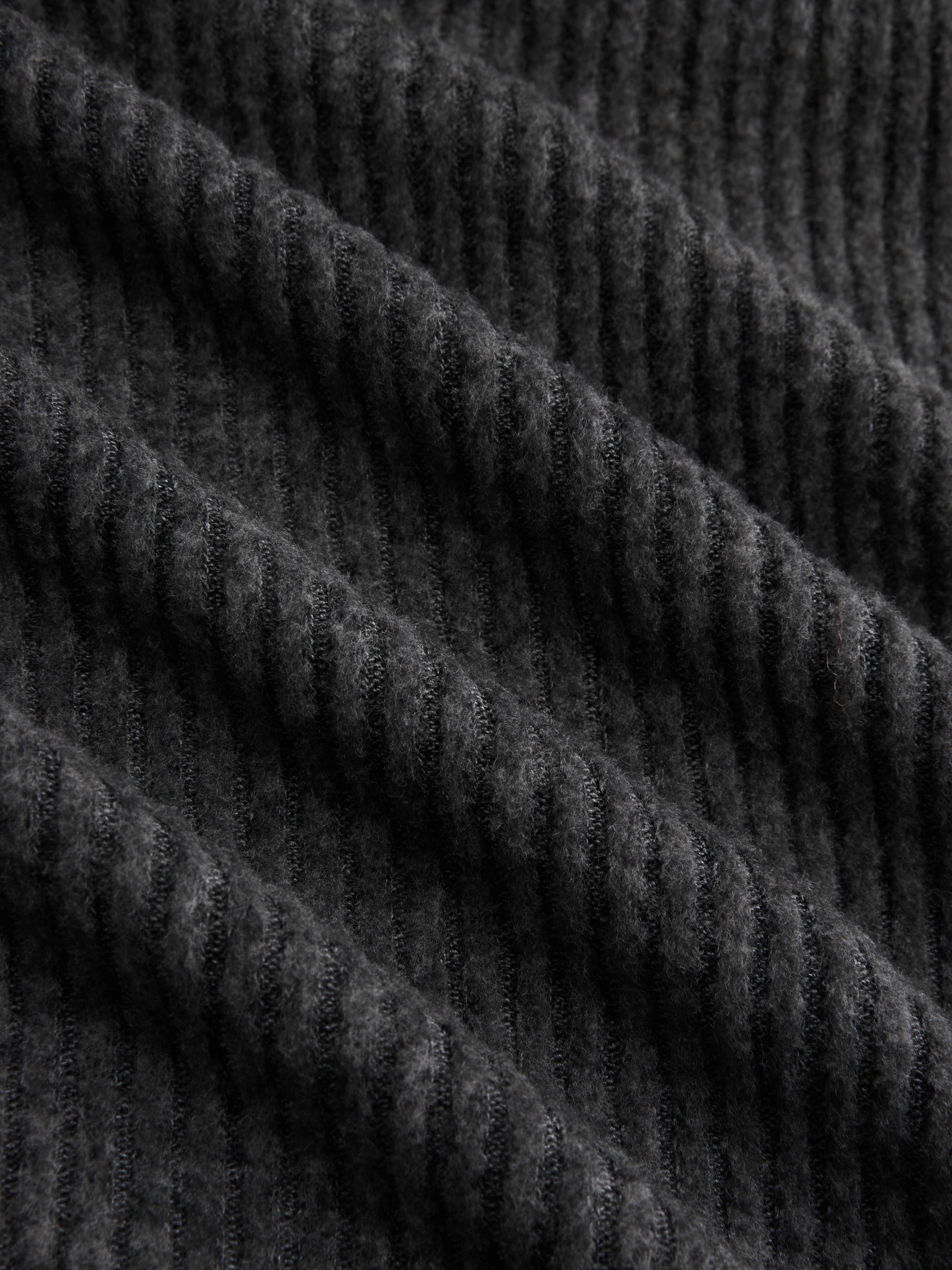 Textured Round Neck Long Sleeve Contrasting Binding Maxi Dress