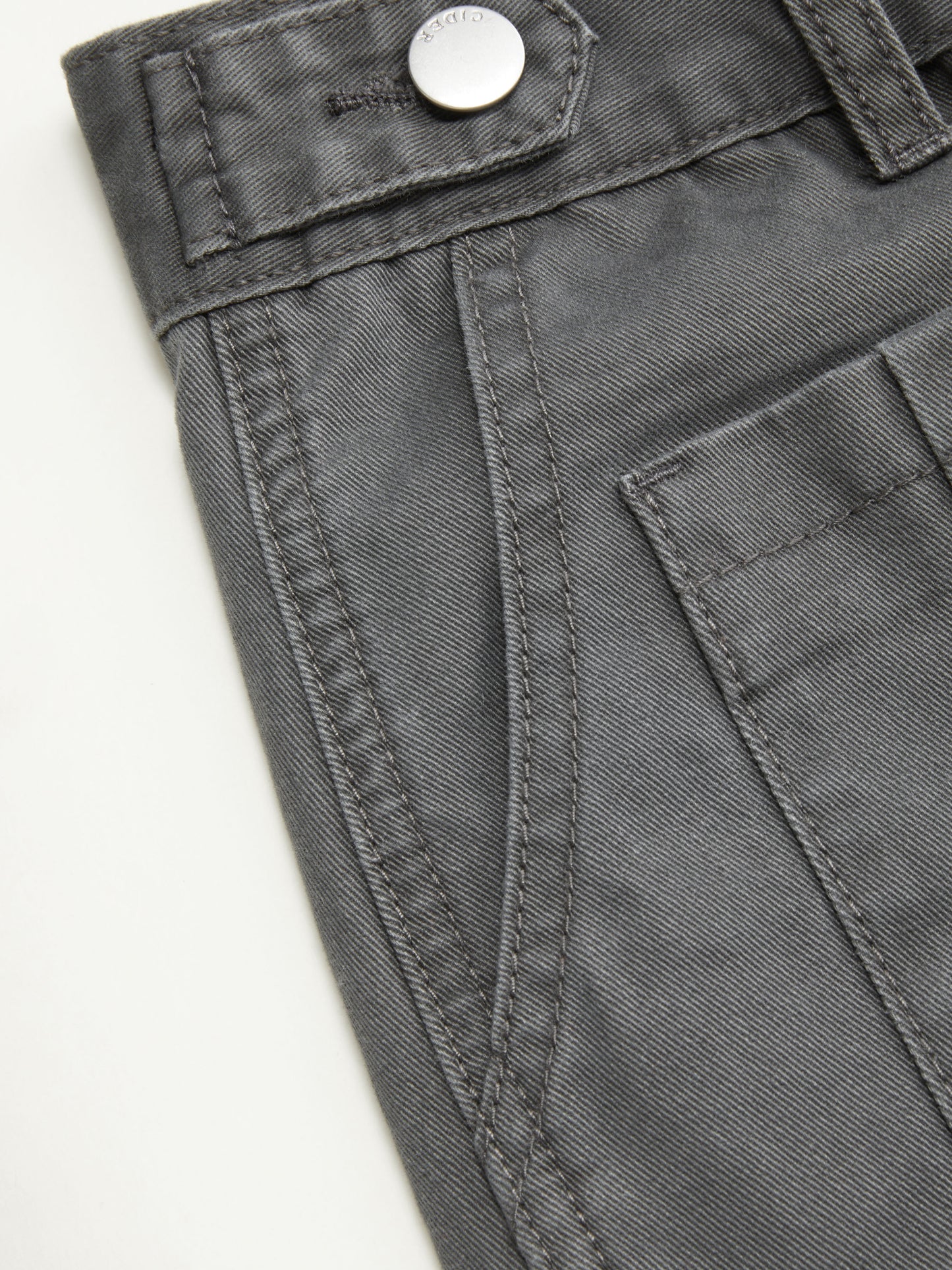 Cider Denim Low Rise Drawstring Wide Leg Cargo Jeans