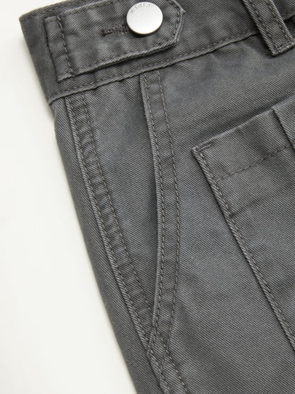 Cider Denim Low Rise Drawstring Wide Leg Cargo Jeans