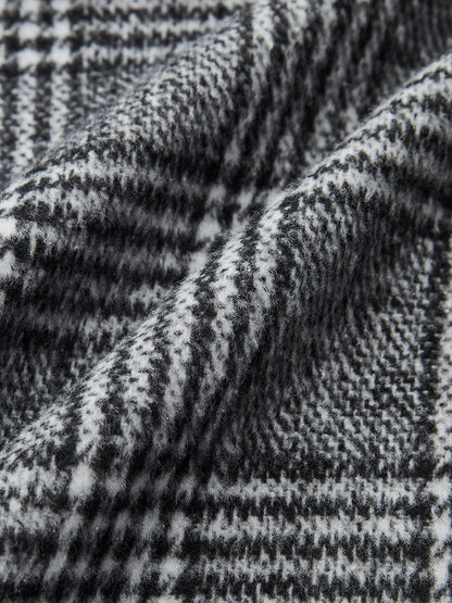 Belted Plaid High-Waisted Pants