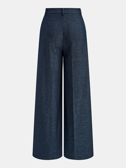 Asymmetric Wrap Wide-Leg Pants