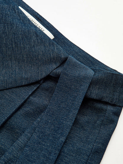 Asymmetric Wrap Wide-Leg Pants