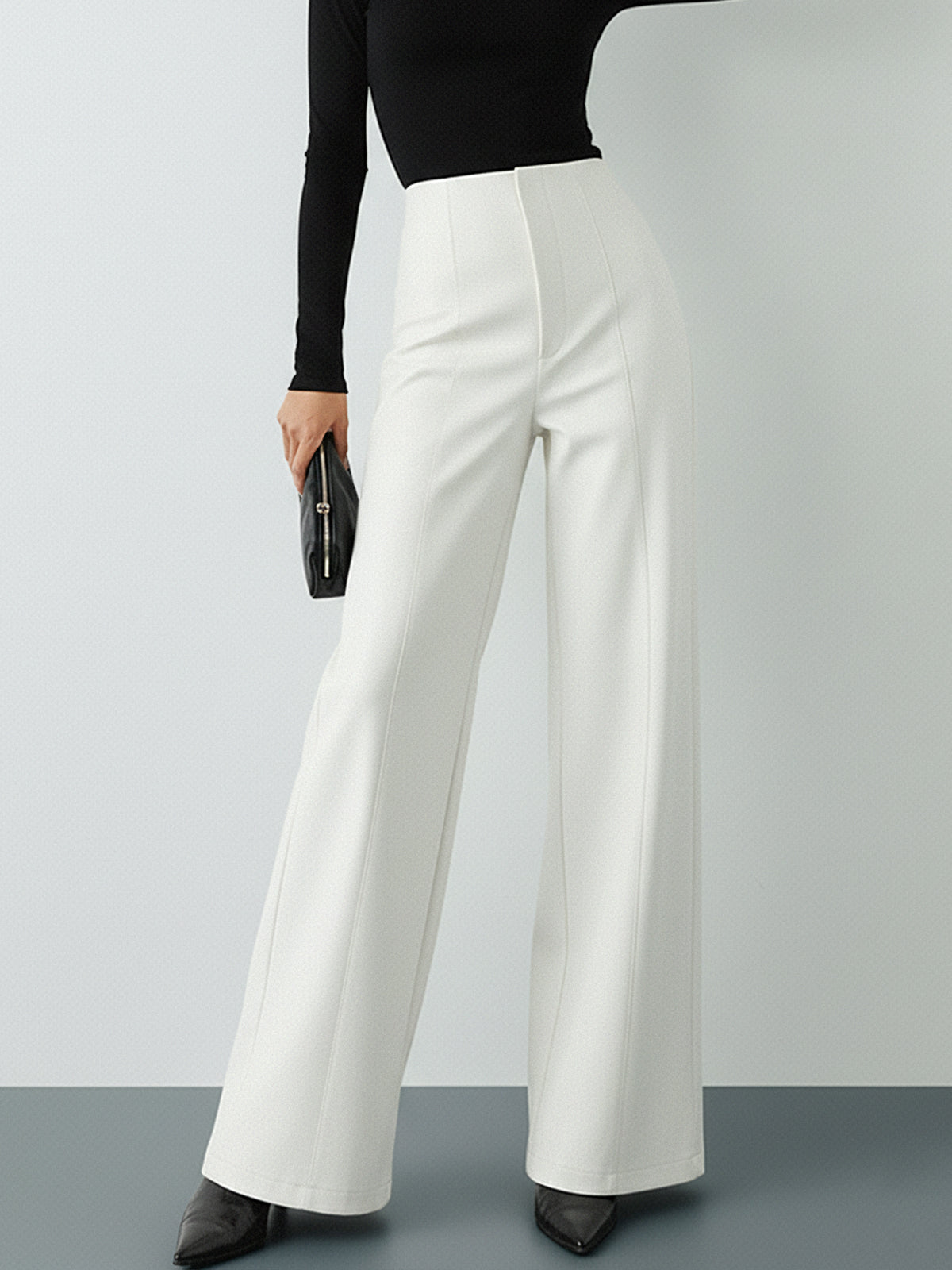 High-Wist PU Leather Wide-Leg Pants
