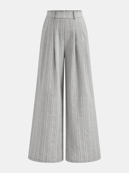 Linen Blend Wide-Leg Pants