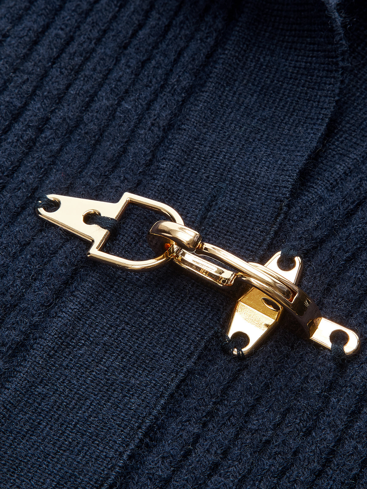 Collared Metal Buckle Ribbed Cropped Sweater