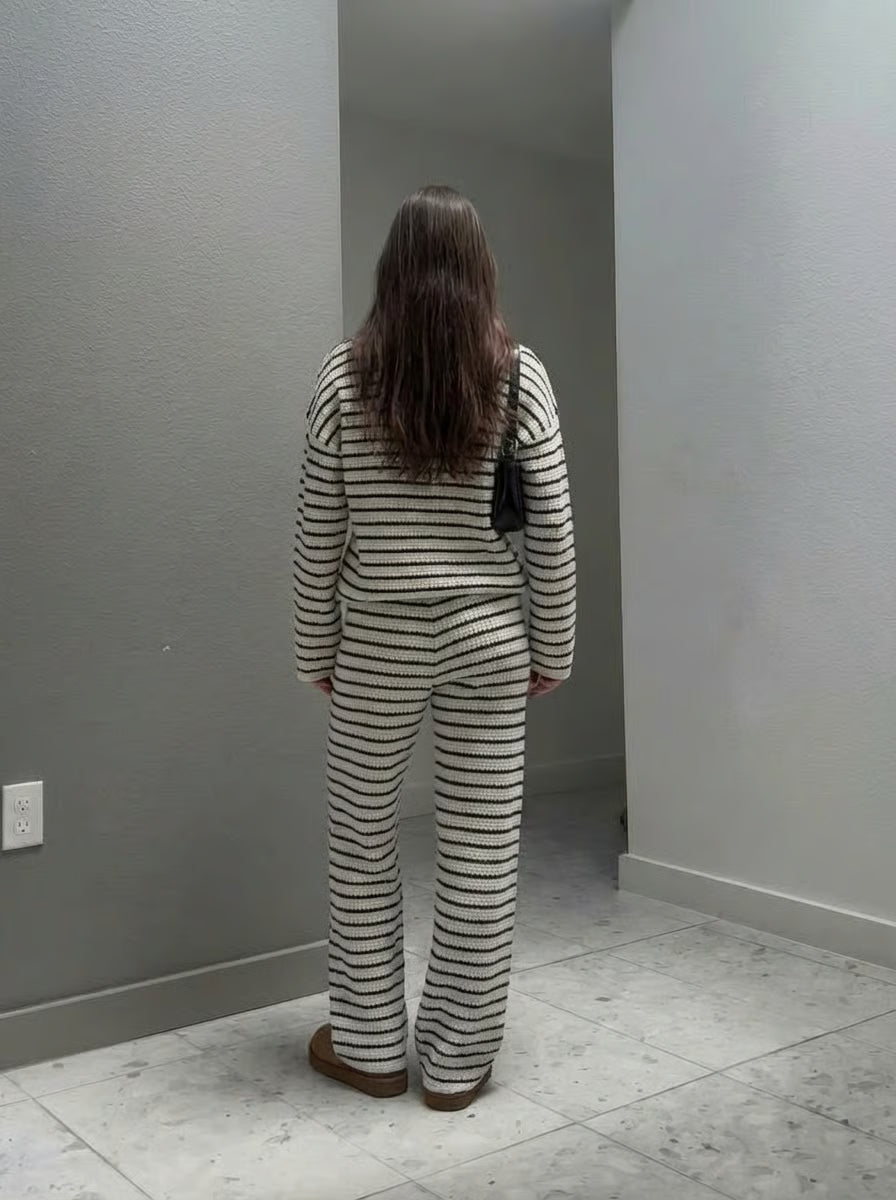 The Blavely Striped Knit Set