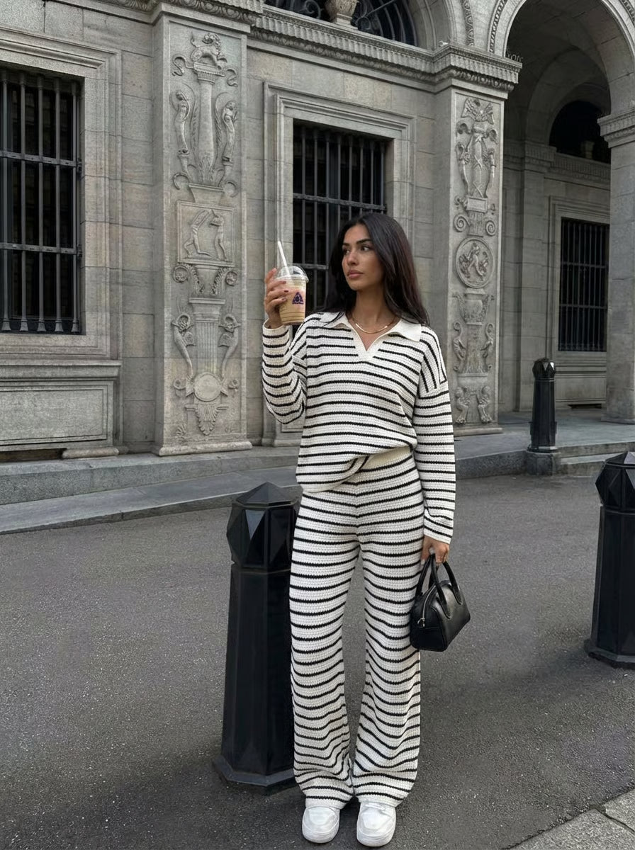 The Blavely Striped Knit Set