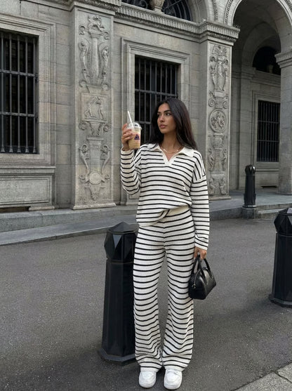 The Blavely Striped Knit Set