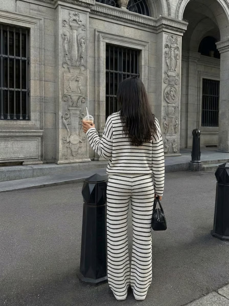 The Blavely Striped Knit Set