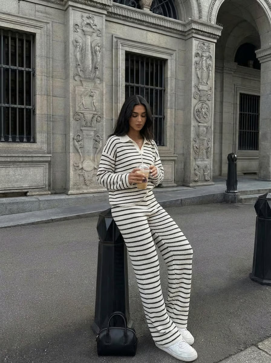 The Blavely Striped Knit Set