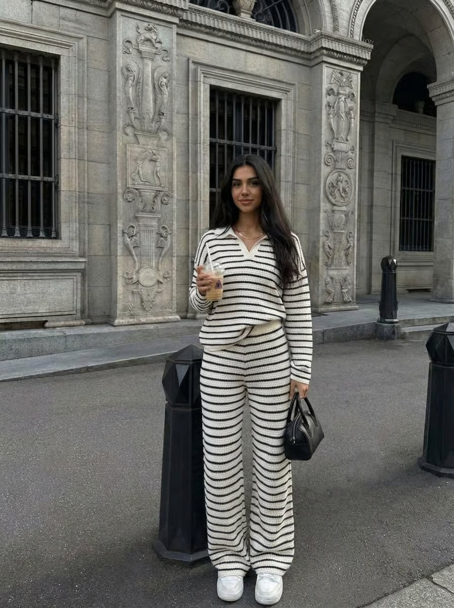 The Blavely Striped Knit Set