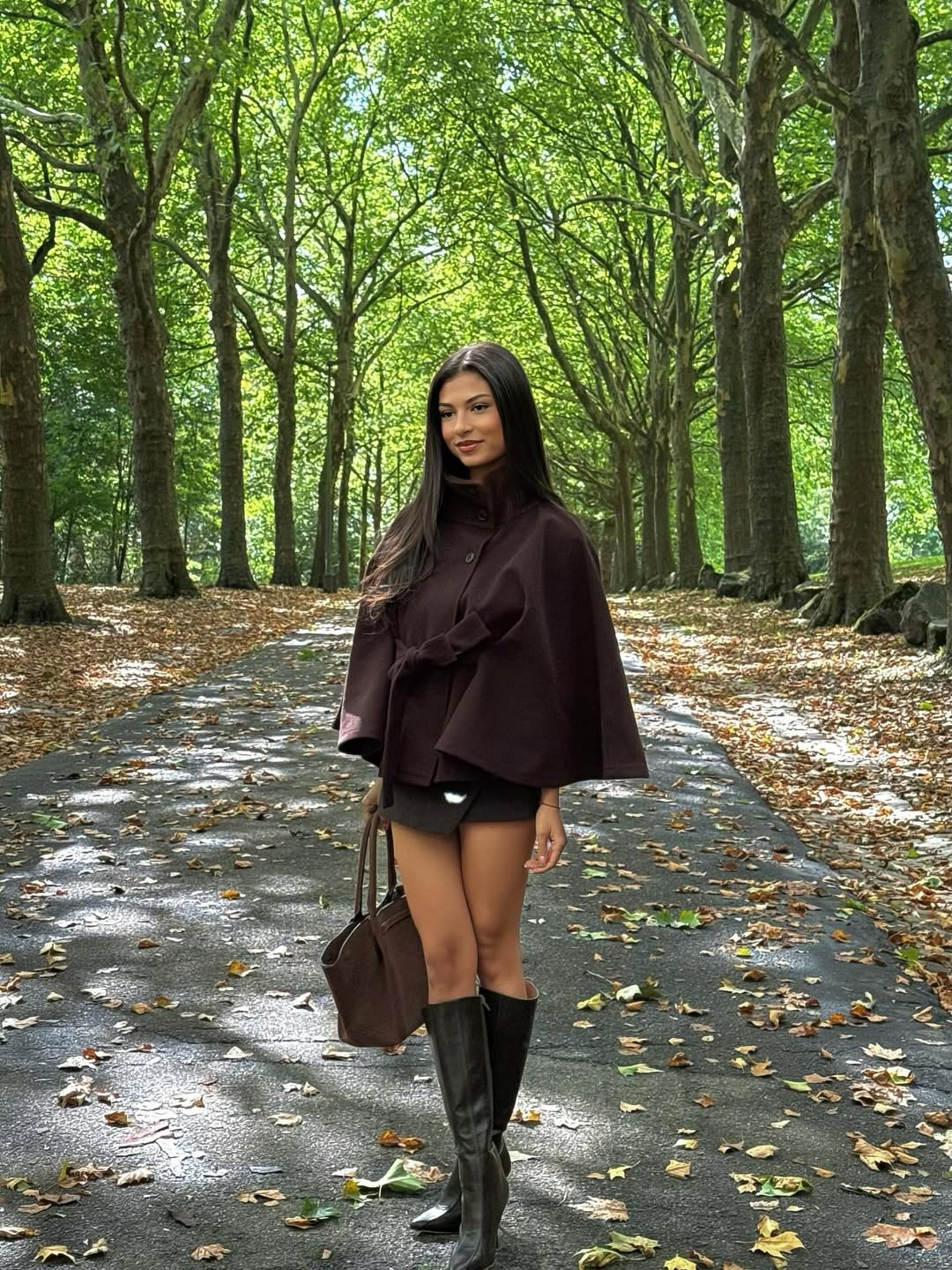 Arianne High-Neck Belted Cape Jacket