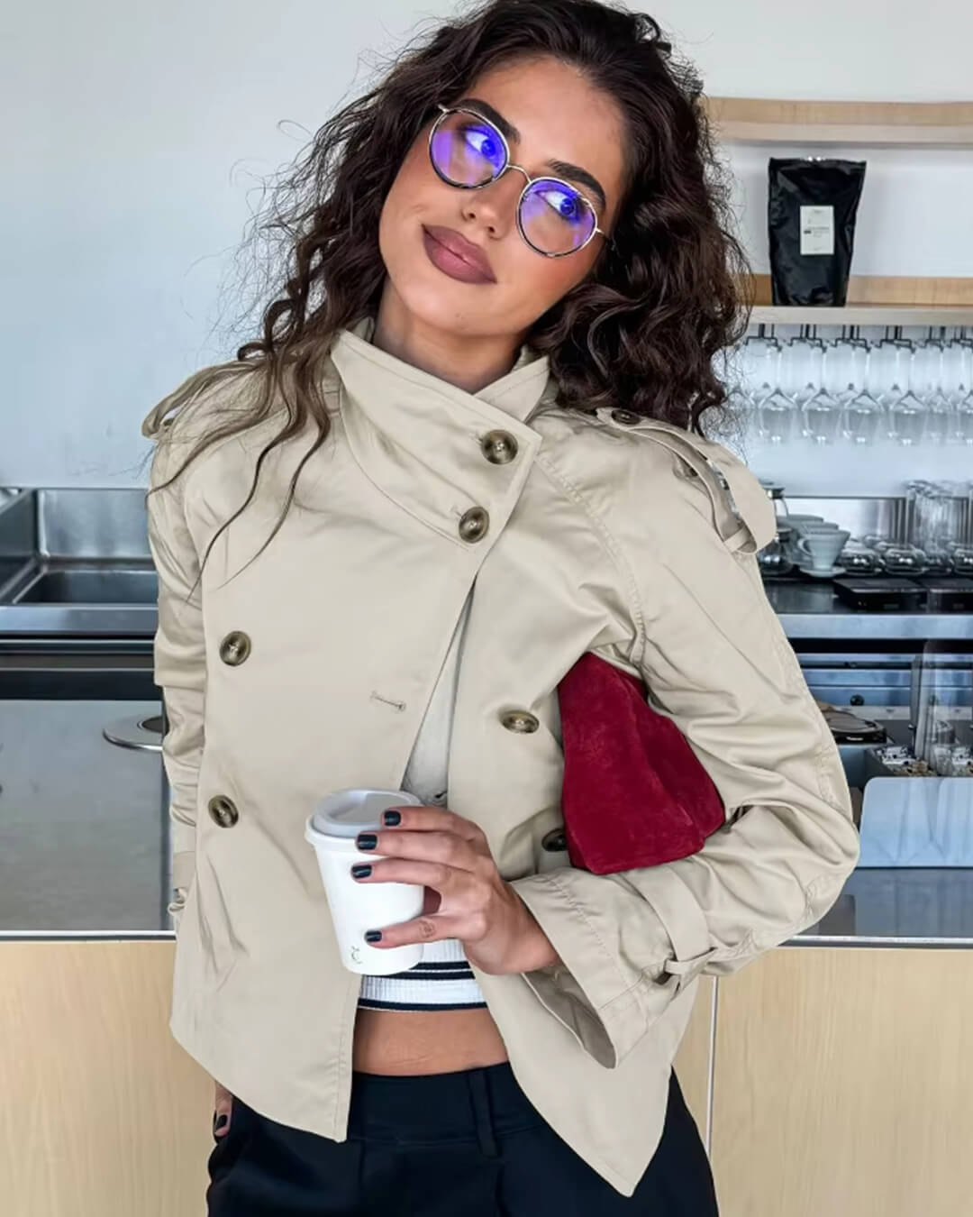 Lisa Cropped Trench Coat