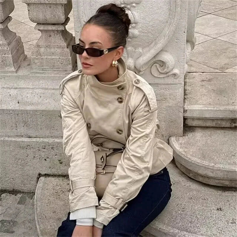 Lisa Cropped Trench Coat