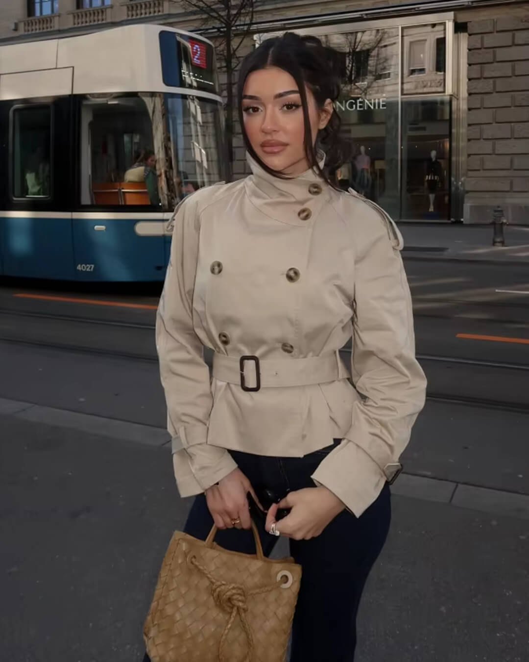 Lisa Cropped Trench Coat